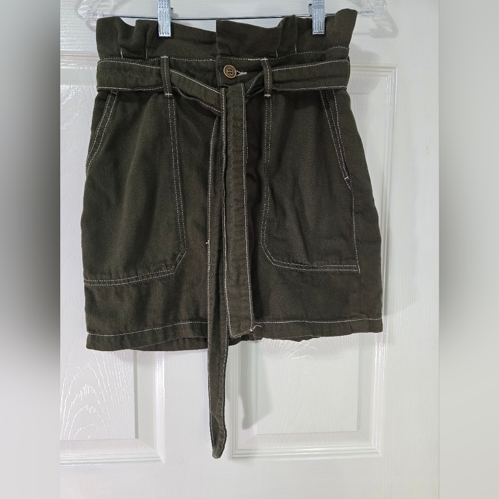 Free People Olive Mini Skirt